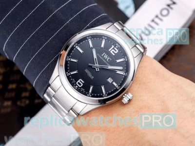 High Quality Replica IWC Schaffhausen Ingenieur Black Dial Stainless Steel Watch